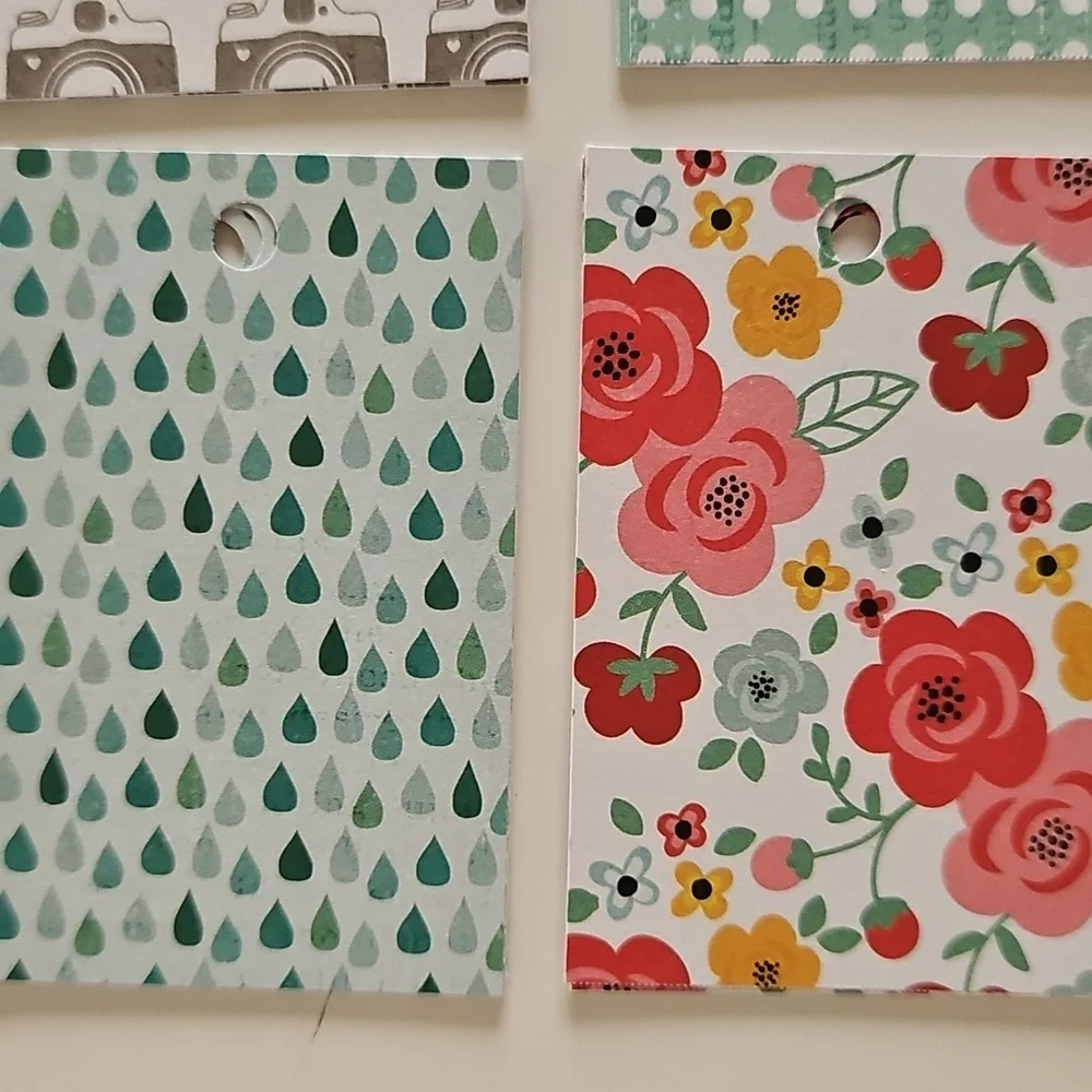 60 Colorful Spring Theme Blank Back Hand Cut Cardstock Gift Tag Set